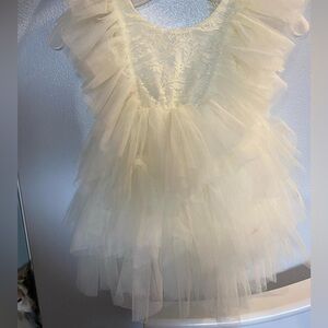 Cream flower girl dress